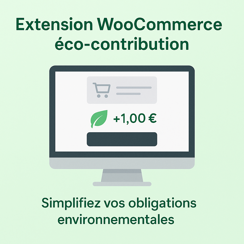 L’extension WooCommerce éco-contribution permet d’afficher automatiquement les montants d’éco-participation sur vos produits, pour une conformité environnementale simplifiée.